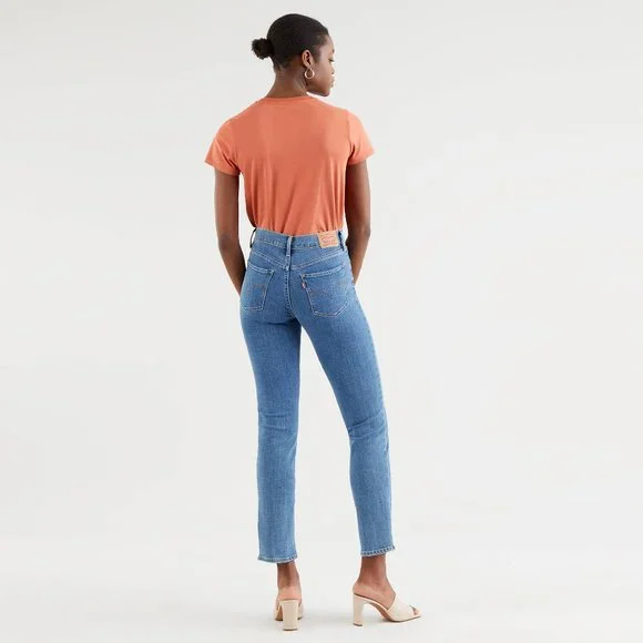 Levi's 314 Shaping Straight Jeans High Rise Waisted Slim Long Denim Jeans - 26 - Picture 12 of 13